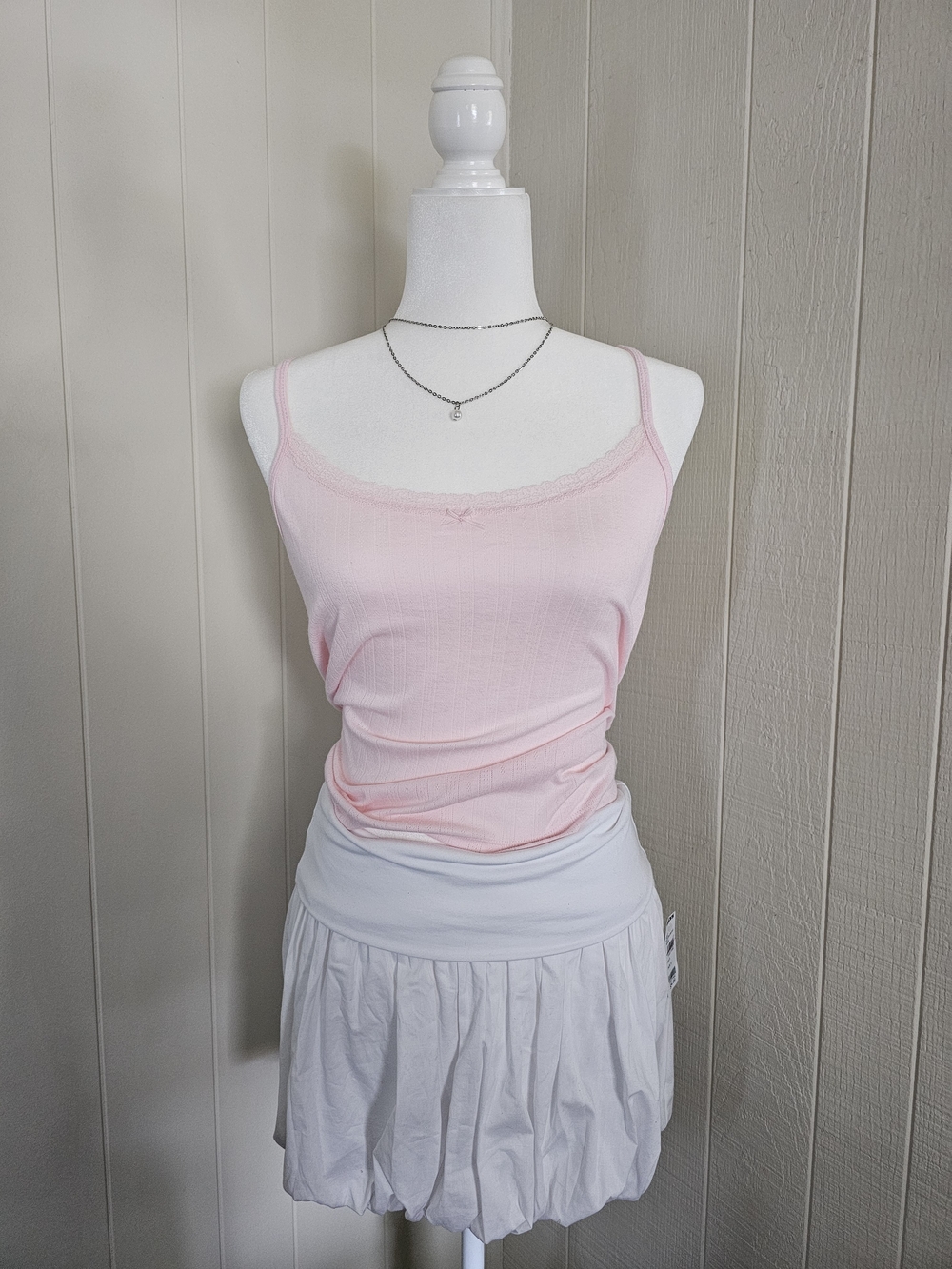 Wild Fable Pink Ribbed Lace Cami